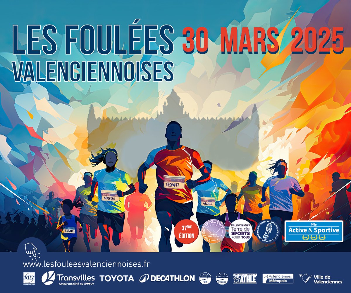 Valmetropole's tweet image. #courseapied [👟 𝐋𝐞𝐬 𝐅𝐨𝐮𝐥𝐞𝐞𝐬 𝐕𝐚𝐥𝐞𝐧𝐜𝐢𝐞𝐧𝐧𝐨𝐢𝐬𝐞𝐬 𝐬𝐨𝐧𝐭 𝐝𝐞 𝐫𝐞𝐭𝐨𝐮𝐫 ! ]
📅La 37ème édition se déroulera le dimanche 30 mars 2025
ℹ️ Plus d&apos;infos sur💻 lesfouleesvalenciennoises.fr
Inscription 👇
in.njuko.com/lesfouleesvale…
