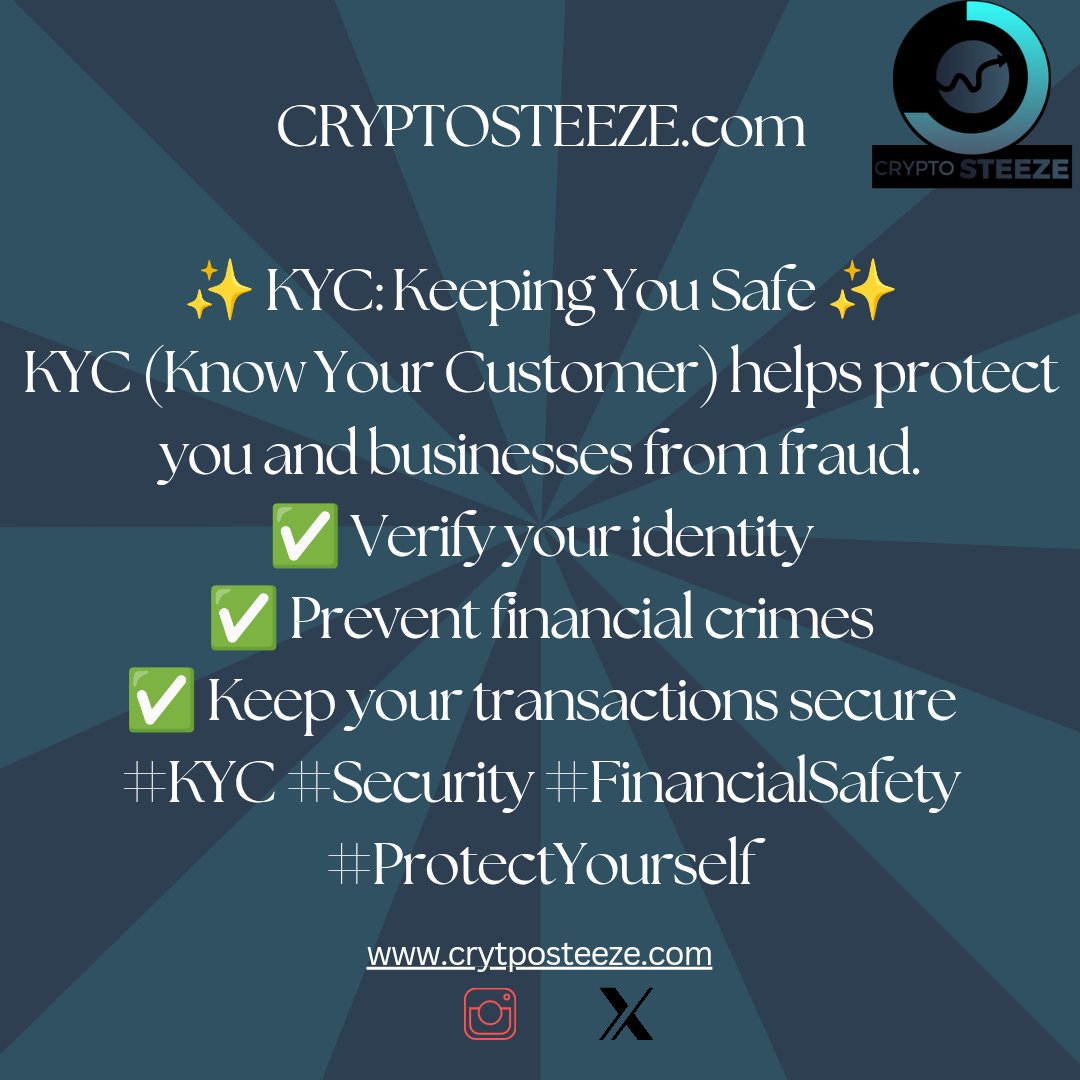 crypto_steeze1's tweet photo. KYC...
A way to keep your crypto assets safe... https://t.co/WrEqyDwKDn