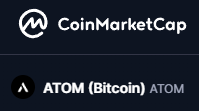 ATOM #ARC20 is now under the right category on <a href="/CoinMarketCap/">CoinMarketCap</a> ➡️ Bitcoin
