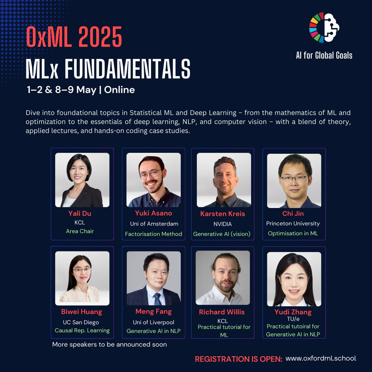 🚀 Join us for MLx Fundamentals 2025!
 1–2 &amp; 8–9 May | Online 

Dive into foundational topics in Statistical ML and Deep Learning – from the mathematics of ML and optimization to deep learning, NLP, and computer vision. Each day features a mix of theory, applied lectures, and