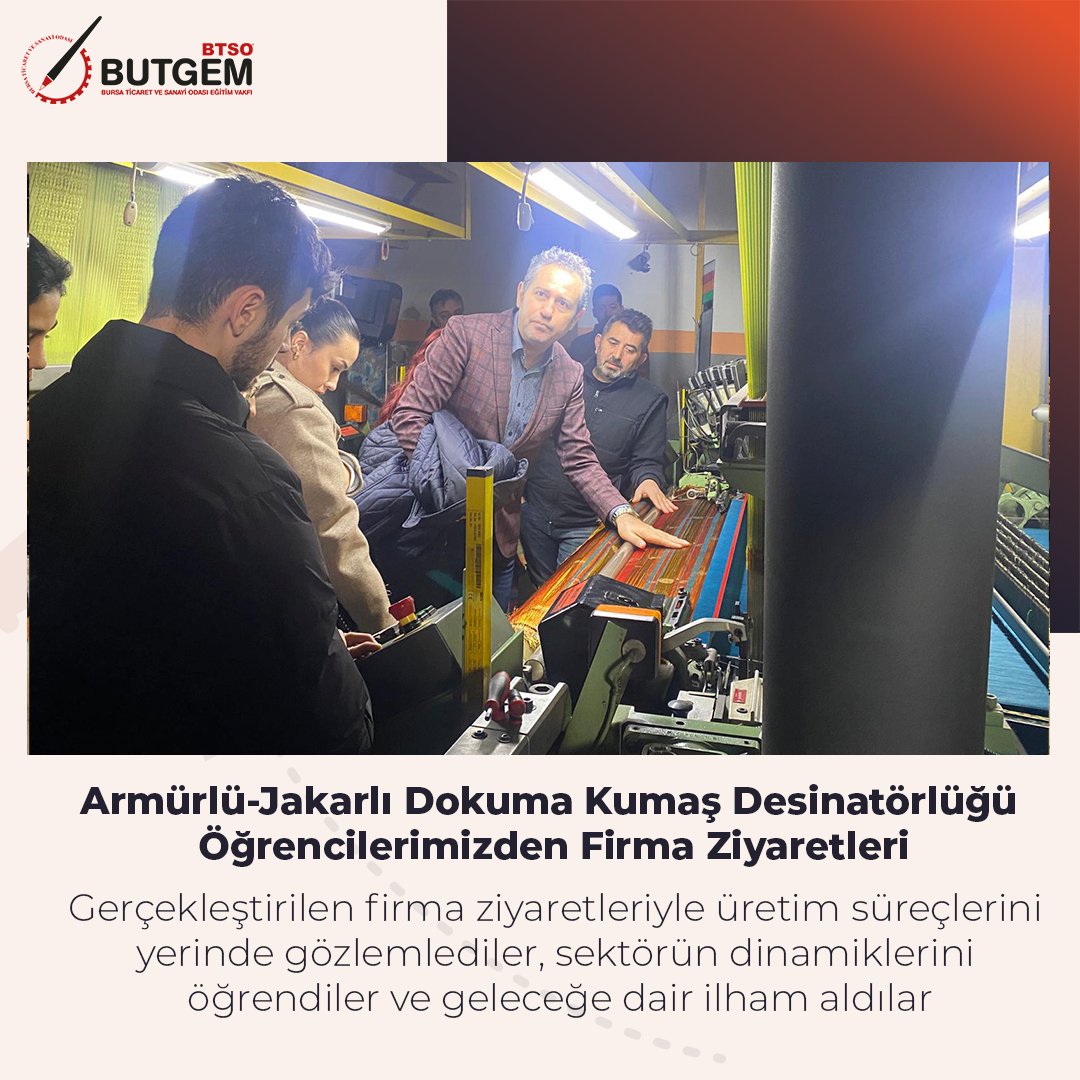 BUTGEM1's tweet photo. Armürlü-Jakarlı Dokuma Kumaş Desinatörlüğü Öğrencilerimizden Firma Ziyaretleri!
Gerçekleştirilen firma ziyaretleriyle üretim süreçlerini yerinde gözlemlediler, sektörün dinamiklerini öğrendiler ve geleceğe dair ilham aldılar.
#BUTGEM #FirmaZiyareti #MeslekiEğitim #Tekstil https://t.co/jWvKZsWlds