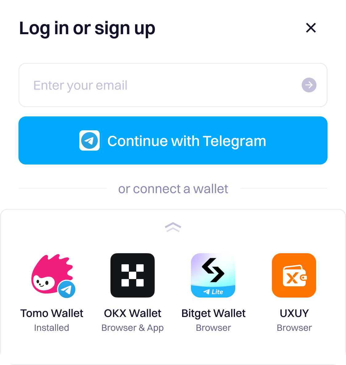Inside Tomo Telegram SDK: • One-click social login • OKX, Bitget, UXUY  ready • EVM + Solana + TON + SUI + 30 more • Self-custodial, always Web3 in  Telegram. As simple as it should be.