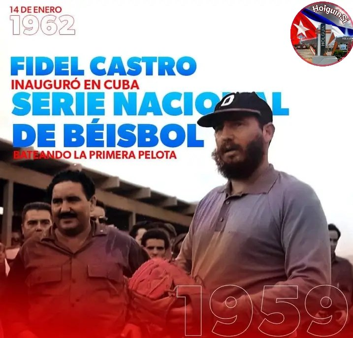 Hoy #HolguínSí recuerda la inauguración d la 1ra Serie Nacional de Béisbol en Cuba. Esto ocurrió en el Estadio Latinoamericano frente a más de 25 000 aficionados. Ese día el Comandante en Jefe #FidelPorSiempre, fue el encargado d batear el lanzamiento inaugural. #IzquierdaLatina.