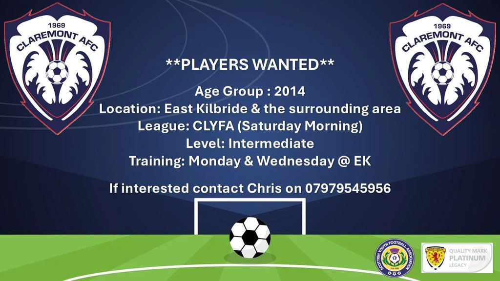 Looking to add to our talented intermediate squad. Please share or pass our details on to anyone you think may be interested.