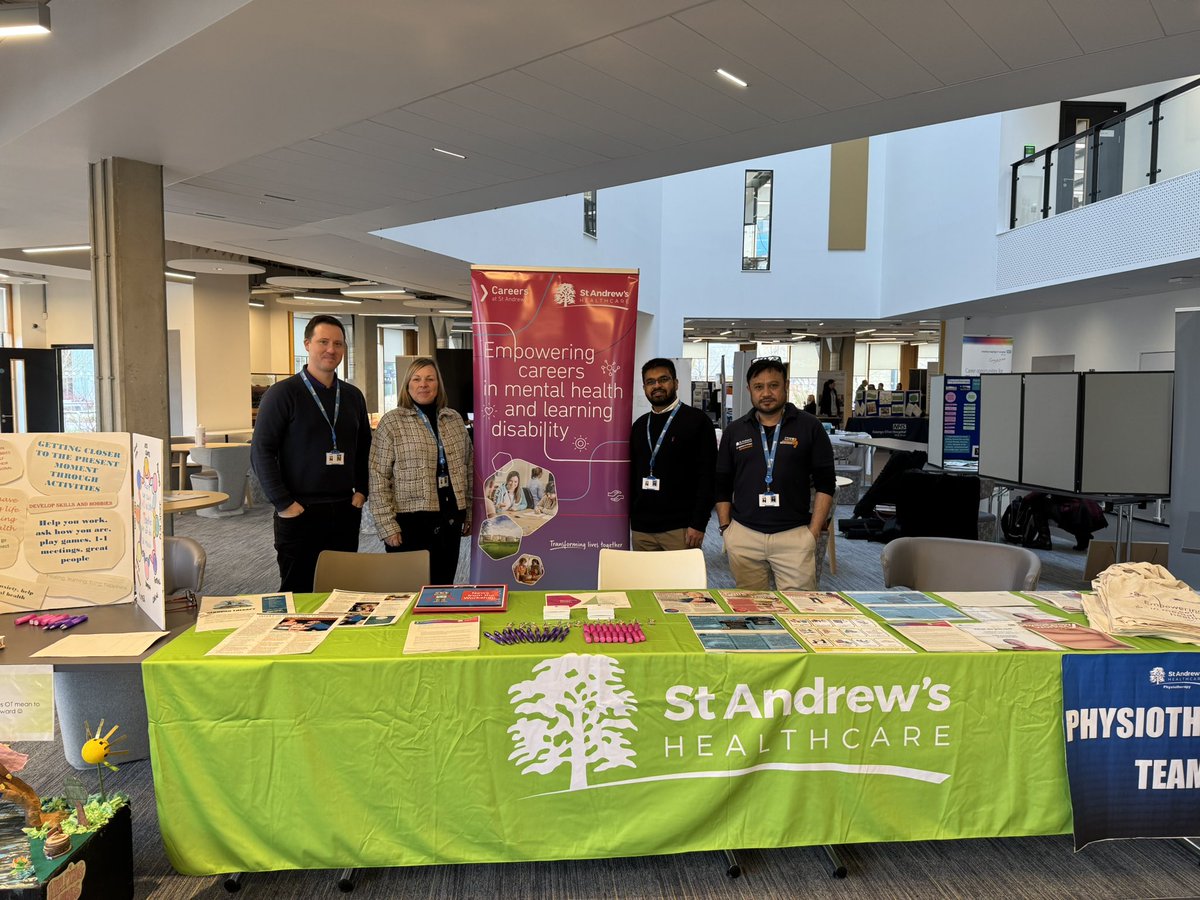 standrewsnurses's tweet photo. Our OT and Physio Teams from @StAndrewsCare are here at @UniNorthants attending their annual careers fair .. looking forward to meeting all the students and discussing our exciting career pathways #OT #Physio #students https://t.co/5Hh77bz2V6