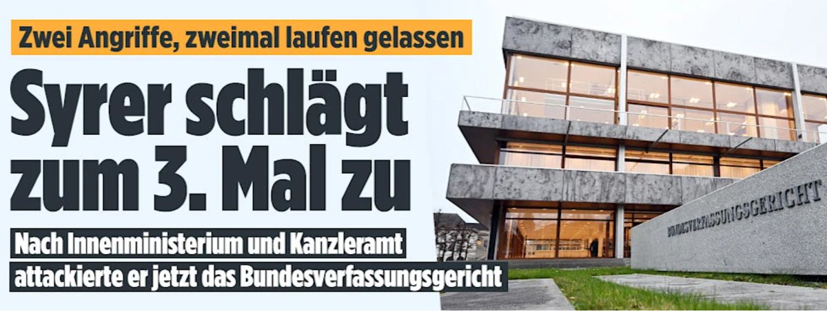 ++ BILD exklusiv ++ 
Zweimal attackierte ein syrischer Israel-Hasser deutsche Behörden. Zweimal wurde er festgenommen – und sofort wieder von der Berliner Landespolizei freigelassen. Jetzt schlug er zum DRITTEN Mal zu!
bild.de/politik/inland…
