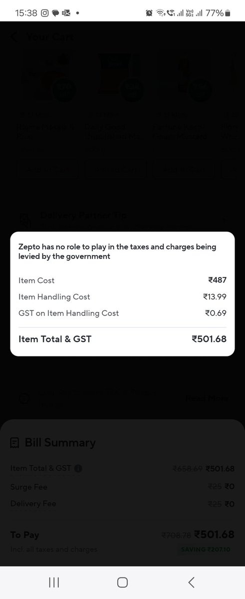 SumitkumarX's tweet photo. New Scam:
Same item two different price on Android and IOS
@ZeptoNow  #zepto #ScamAlert #jagoGrahakJago #Pongal2025 #makarsankranti2025 https://t.co/8FV1wraeX3