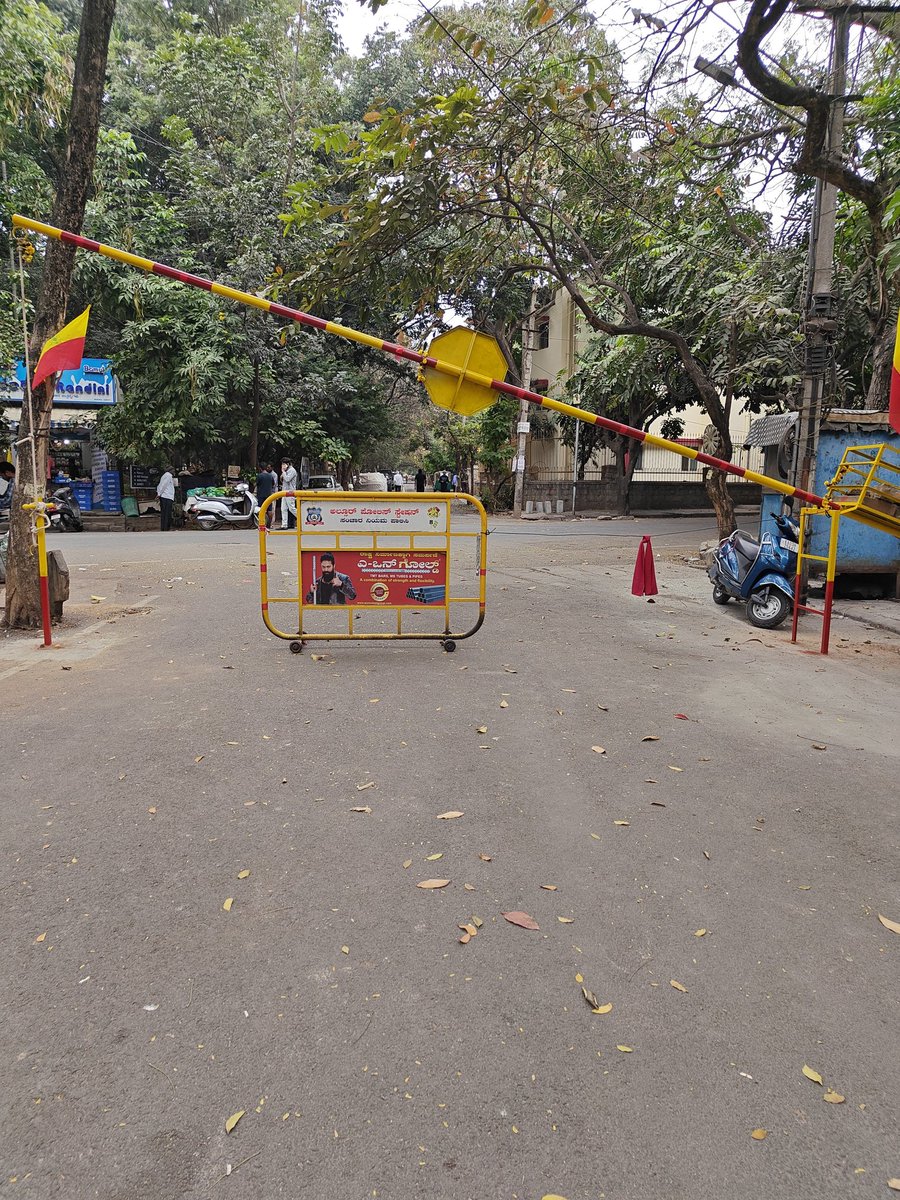 shivdomlur's tweet image. MIG residents-Domlur ward 112,unlawfully blocked the PUBLIC ROAD leading to Swami Shaneshwara temple illegally putting permanent BARRICADE obstructing passage to public
Under IPC sec 341,427,268 it's punishable & under Indian Roads Act 1851 it's offence
@Jointcptraffic @BBMPCOMM