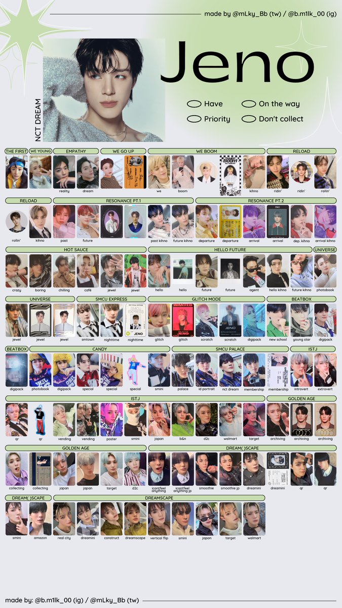 NCT DREAM - JENO photocard template · Update : Dreamscape · Drive