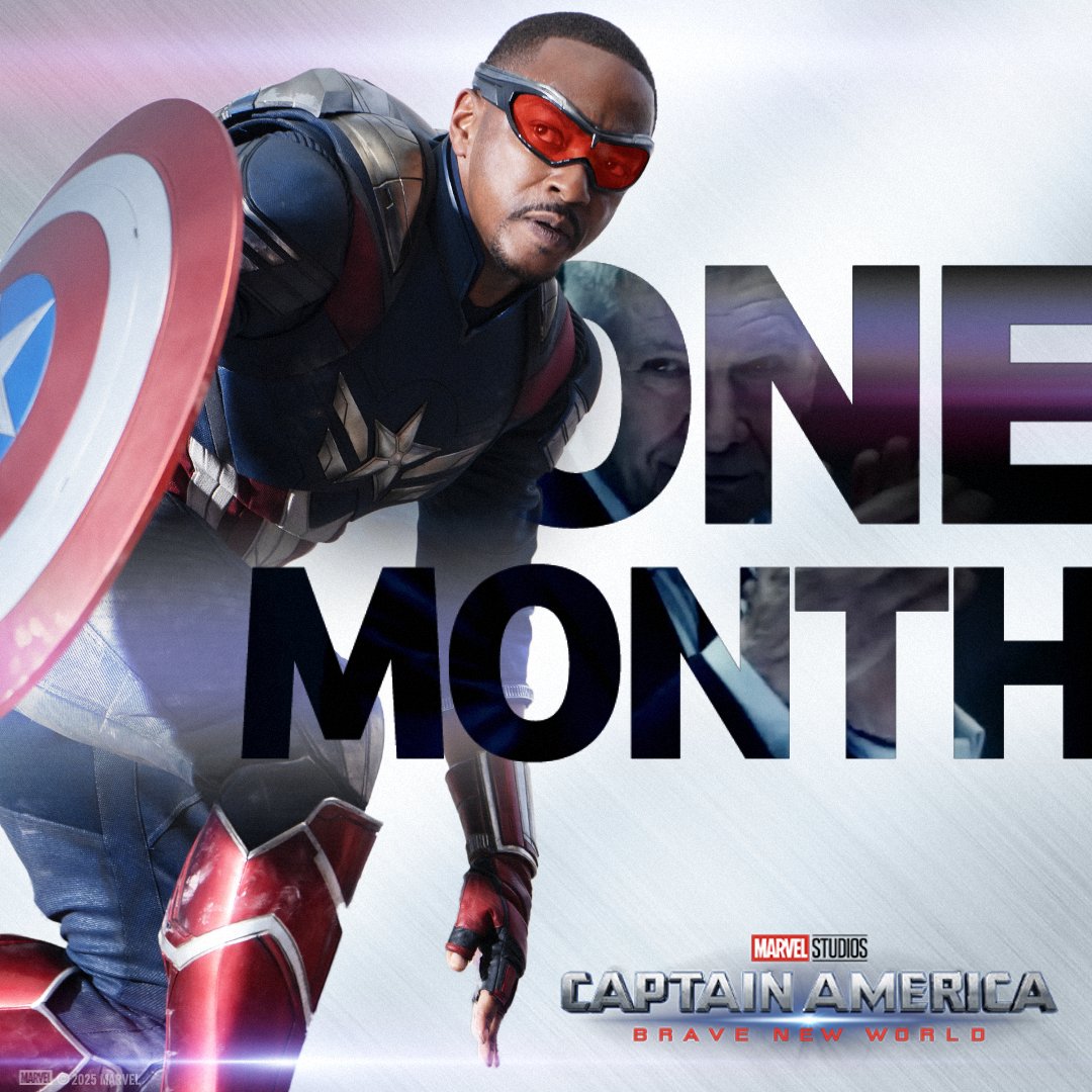 In One Month, Captain America returns, and a Brave New World awaits...

Don't miss Captain America: Brave New World, only in cinemas Feb 14th