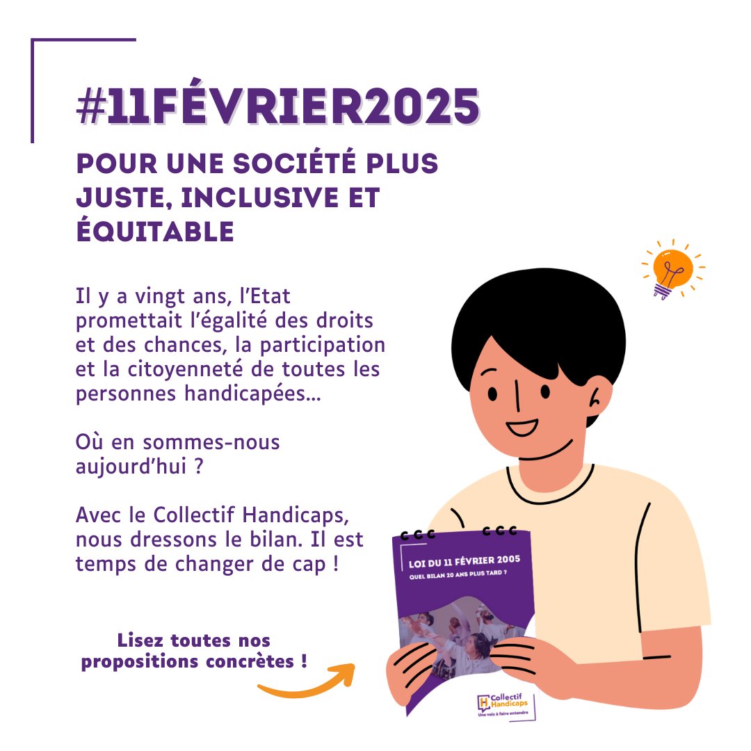 Plaidoyer APF France handicap (@apfhandicap_pol) on Twitter photo 📣#11février2025 A quand une société plus juste, inclusive & équitable ?
20 ans après la loi handicap, bilan du <a href="/CHandicaps/">Collectif Handicaps</a> dont <a href="/apfhandicap/">APF France handicap</a> est membre : trop de personnes encore exclues, marginalisées et discriminées.
✊Il est temps de changer de cap !
➡️lc.cx/w8POZw 📣#11février2025 A quand une société plus juste, inclusive & équitable ?
20 ans après la loi handicap, bilan du <a href="/CHandicaps/">Collectif Handicaps</a> dont <a href="/apfhandicap/">APF France handicap</a> est membre : trop de personnes encore exclues, marginalisées et discriminées.
✊Il est temps de changer de cap !
➡️lc.cx/w8POZw