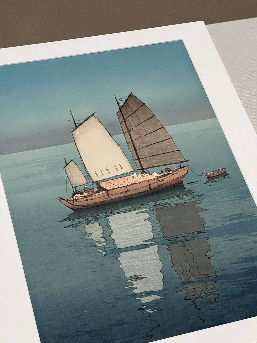 eily_c's tweet photo. MOA美術館で21日まで開催されている吉田博 今と昔の風景展。

この世の全ての水面(みなも)好き、夕焼け好き、印象派(モネ)好きに観に行って欲しいと思った展覧会！

連作の瀬戸内海集『帆船』シリーズは、時間ごとの海景があまりに美しくて1人で何周もしてしまった… https://t.co/ck8HM1jl9h