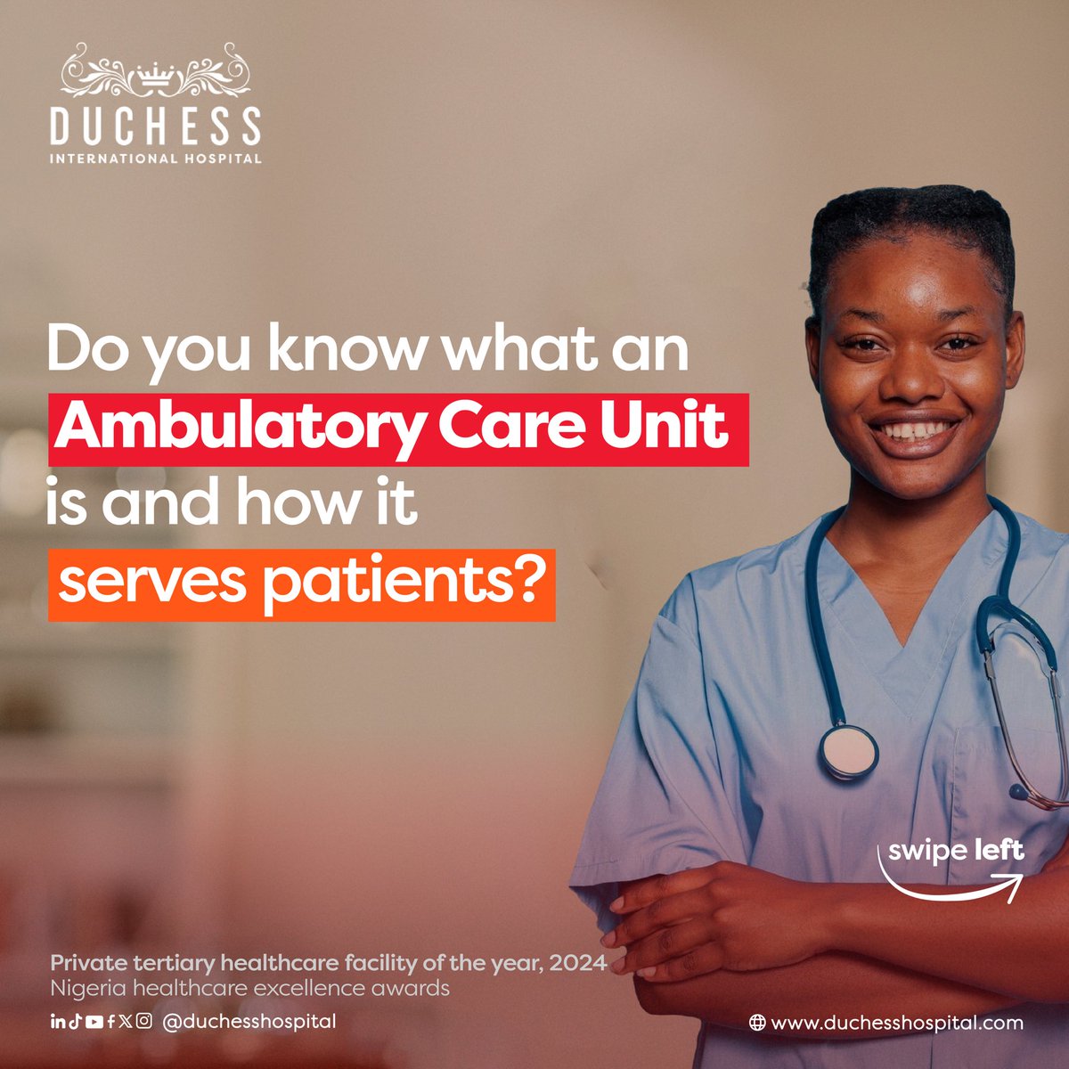 DuchessHospital's tweet photo. Experience expert care at the Duchess Ambulatory Care Unit.Â
From the IV infusions to minor procedures, we provide comfort, privacy, and convenience all on your schedule.
Care Beyond Compare
#AmbulatoryCare
#DuchessAmbulatoryCareUnit
#DuchessHospital https://t.co/ZSIZ8bAlyv