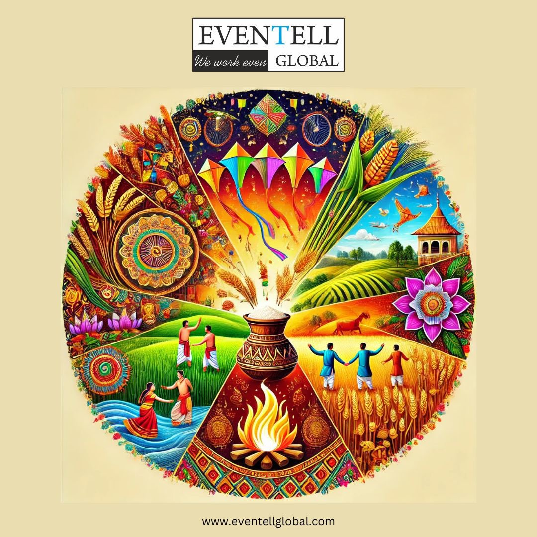 EventellGlobal's tweet photo. Celebrating the harvest and spreading joy across India 🌾✨ Happy Lohri, Sankranti, Bihu, and Pongal! May this festive season bring abundance, prosperity, and happiness to all. https://t.co/j4CMw8rZMX