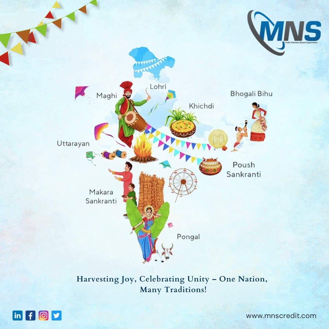 CreditMns's tweet photo. Celebrating Diversity, Unity, and Harvest Joy! 

From the warmth of #Lohri in north to the sweetness of #Pongal in south, and from #Makar #Sankranti, #Uttarayan, #Bhogali #Bihu, to #Poush #Sankranti, each festival is a testament to our unity in diversity.

#mnscredit #India https://t.co/fqNFAlILPT