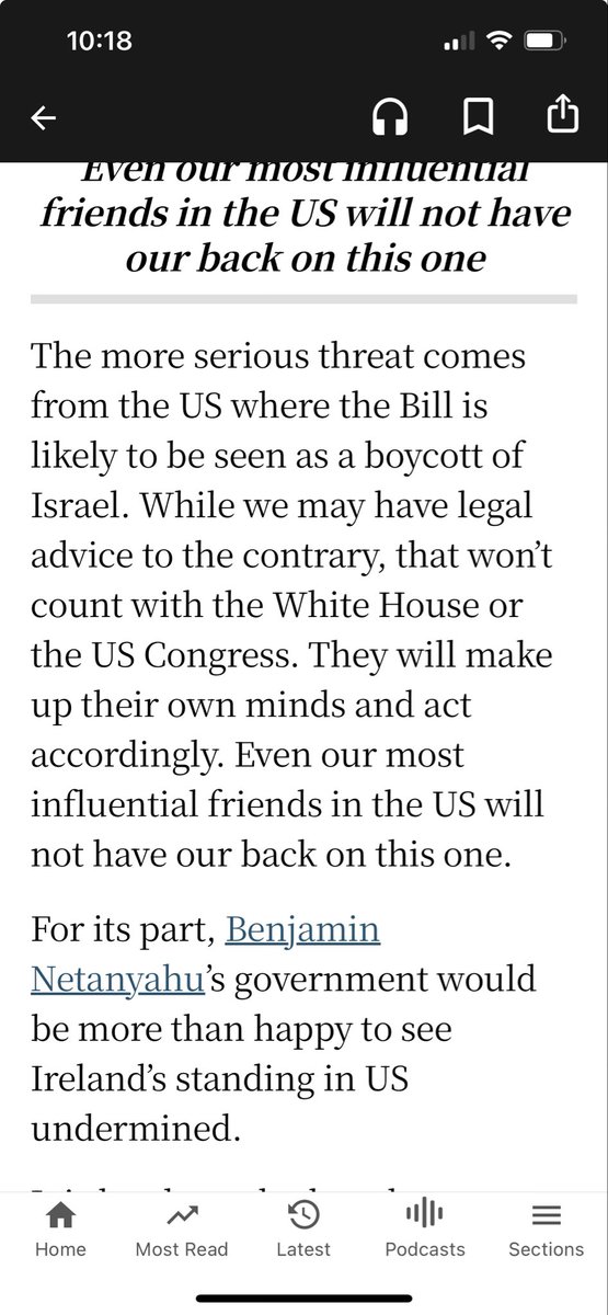 LarryPDonnelly's tweet photo. There is a very strong moral case for the Occupied Territories Bill. But as @DanMulhall points out here, passing it is not without peril in an already fraught milieu. It could cost Ireland and its people dearly. I got a real sense of this when in DC and Boston recently. https://t.co/89xm1kku97