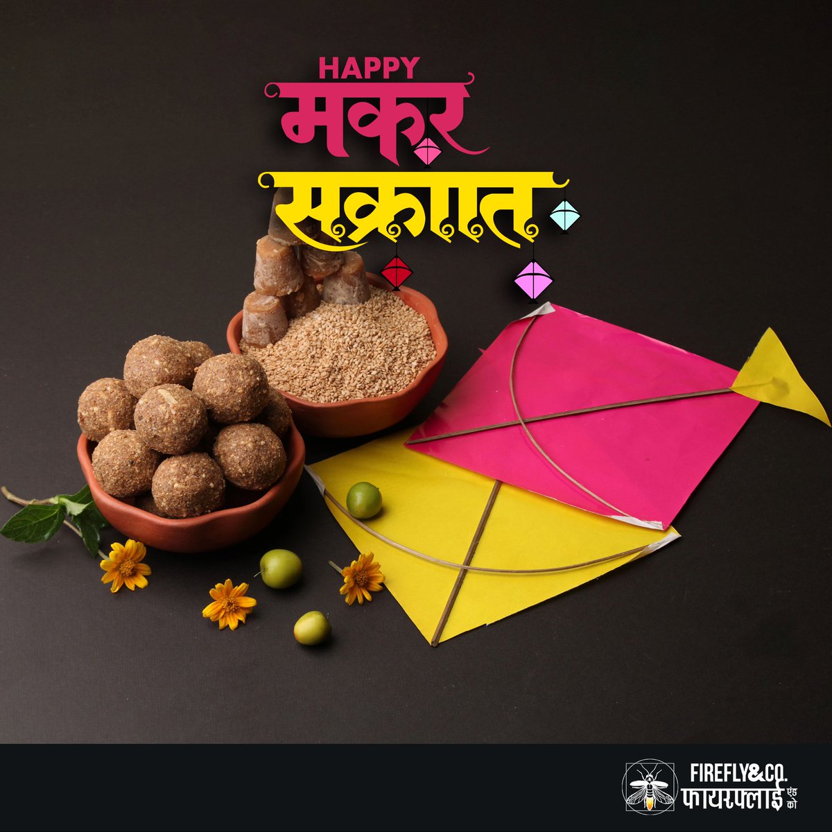 fireflyandco's tweet photo. 🪁 This Makar Sankranti, we’re all about soaring higher, being sweeter, and dodging problems like those kite-fighting pros.
Time to let your happiness soar as high as your kite (just don’t let it tangle).
Sweet wishes and high vibes from Firefly &amp; Co.! 💛✨

#MakarSankranti https://t.co/Snj3hXwBwT