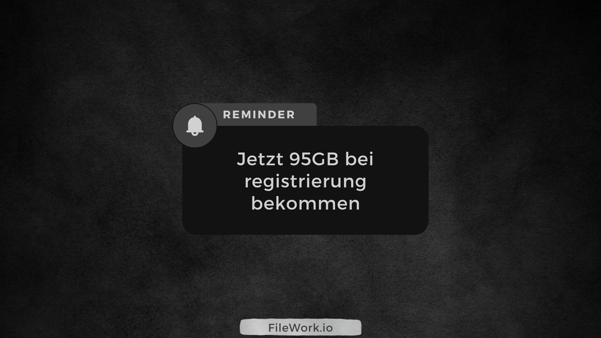 Ein kleiner reminder...
Jetzt noch für begrenzte Zeit bei FileWork.io 95GB bei einer Registrierung erhalten.
#filework #Cloud #files