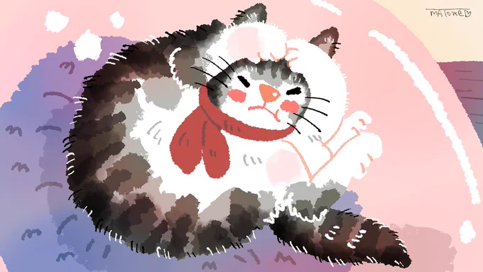 君の笑顔が頭から離れない。                                         #絵 #イラスト #猫 #ネコ #Cat 