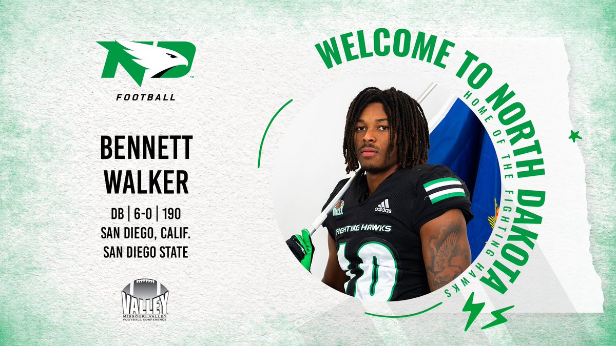 A lockdown defensive back, <a href="/BennettWalker99/">Bennett Walker</a> joins the Fighting Hawks!

#UNDproud | #LGH