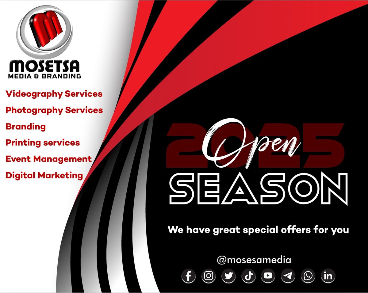 KGMosetsaMedia's tweet image. @mosetsamedia
Now open for service