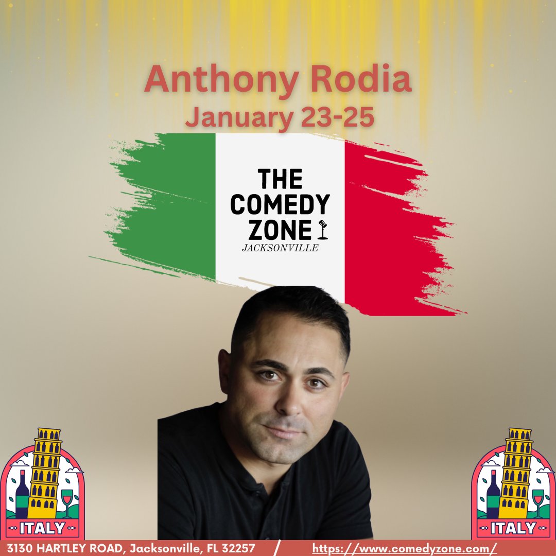 The Comedy Zone Jacksonville (@comedyzonejax) on Twitter photo Comedian <a href="/RodiaComedy/">Anthony rodia</a> will perform at the Comedy Zone next week from Thursday, January 23rd, to Saturday, January 25th. Tickets are still available. Buy your tickets now!!!
You can purchase tickets here: comedyzone.com/events/105564 Comedian <a href="/RodiaComedy/">Anthony rodia</a> will perform at the Comedy Zone next week from Thursday, January 23rd, to Saturday, January 25th. Tickets are still available. Buy your tickets now!!!
You can purchase tickets here: comedyzone.com/events/105564