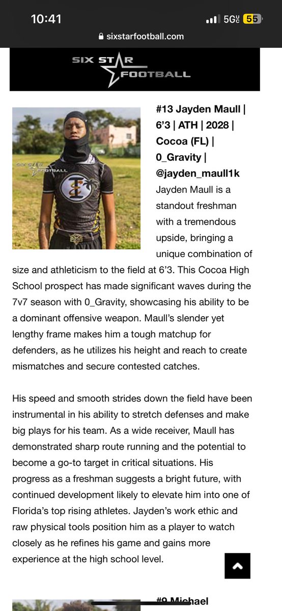 Jayden Maull (@jayden_maull1k) on Twitter photo I had a great time <a href="/Pylon7on7/">Pylon 7on7 Football</a> last weekend, more to go.
<a href="/CocoaFootball/">Cocoa Football</a> <a href="/sixstarfootball/">Six Star Football | PLUS+</a> <a href="/0_Gravity7v7/">0_GRAVITY</a> I had a great time <a href="/Pylon7on7/">Pylon 7on7 Football</a> last weekend, more to go.
<a href="/CocoaFootball/">Cocoa Football</a> <a href="/sixstarfootball/">Six Star Football | PLUS+</a> <a href="/0_Gravity7v7/">0_GRAVITY</a>