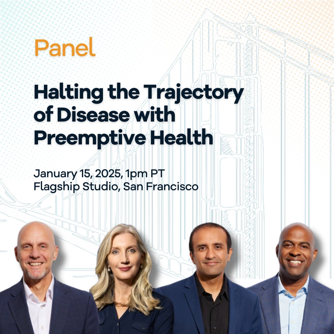 Our CEO, Steve Hahn, will join a panel on preemptive health at the 2025 J.P. Morgan Healthcare Conference. Tune in to the <a href="/FlagshipPioneer/">Flagship Pioneering</a> Studio for CEO Chats, panels, and more as we celebrate 25 years of innovation. Livestream details: hrbn.gr/4afpDFF