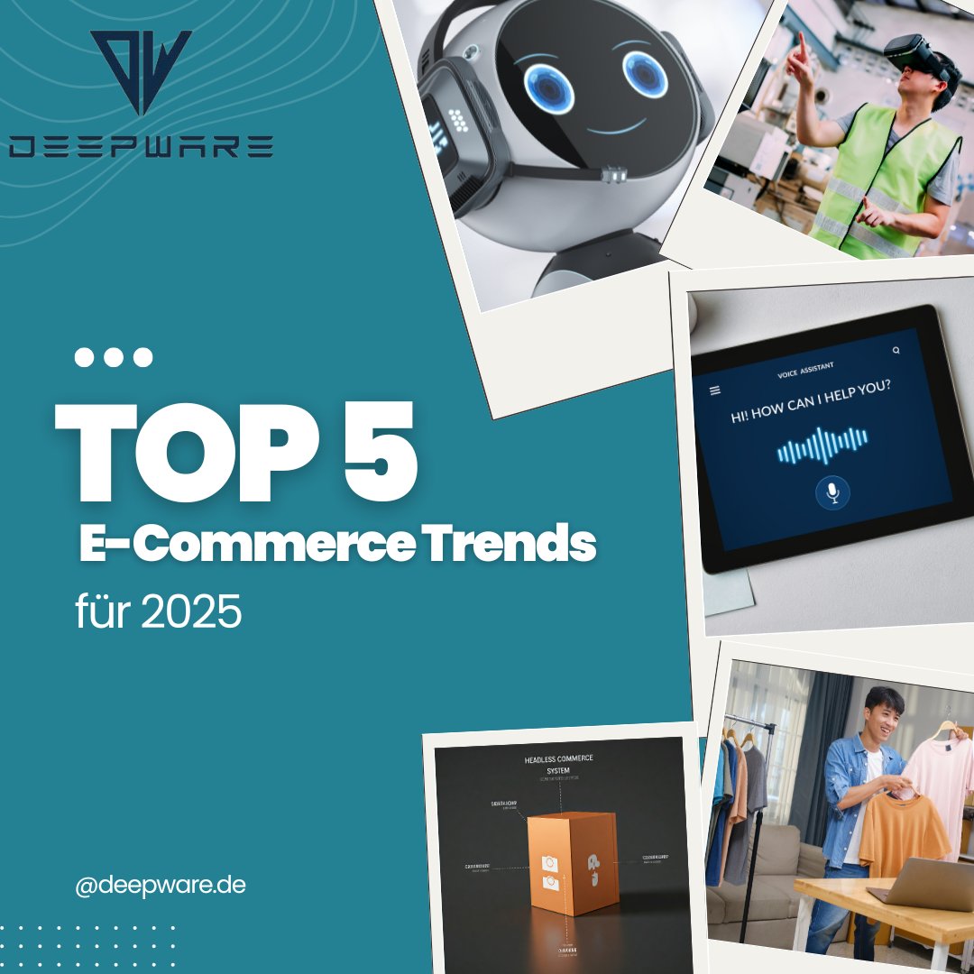 deepwaremunich's tweet photo. Top E-Commerce-Techs 2025:
 • AI/ML: Personalisierung, Betrugserkennung
 • AR/VR: Virtuelle Anproben &amp; Touren 
• Voice: Einkauf per Sprache 
• Live: Interaktive Streams 
• Headless commerce: Flexible Erlebnisse 
bald startend: Deep AI-Agenten von Deepware! https://t.co/E057xBma5n