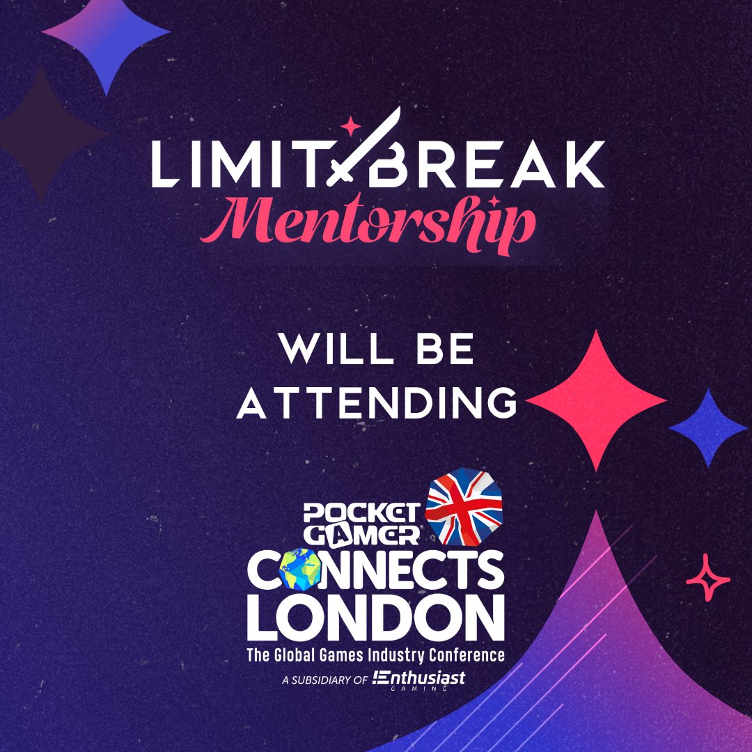 Limit Break Mentorship (@lbmentorship) on Twitter photo Keen to catch a glimpse of Limit Break in 2025? Why wait for applications to open when some of our team will be attending <a href="/PGConnects/">Pocket Gamer Connects</a> in London on January 20th and 21st. Look out for their stylish Limit Break pin-badges and say hi if you spot them! Keen to catch a glimpse of Limit Break in 2025? Why wait for applications to open when some of our team will be attending <a href="/PGConnects/">Pocket Gamer Connects</a> in London on January 20th and 21st. Look out for their stylish Limit Break pin-badges and say hi if you spot them!