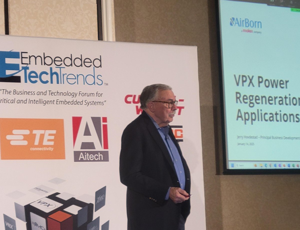 military_cots's tweet image. The issue of &quot;Flexible/Reversible #VITA62 Modular Power&quot; -- Jerry Hovdestad of AirBorn (a @MolexConnectors company) presents at #ETT2025
#EmbeddedTechTrends #ETT @VitaTechnology