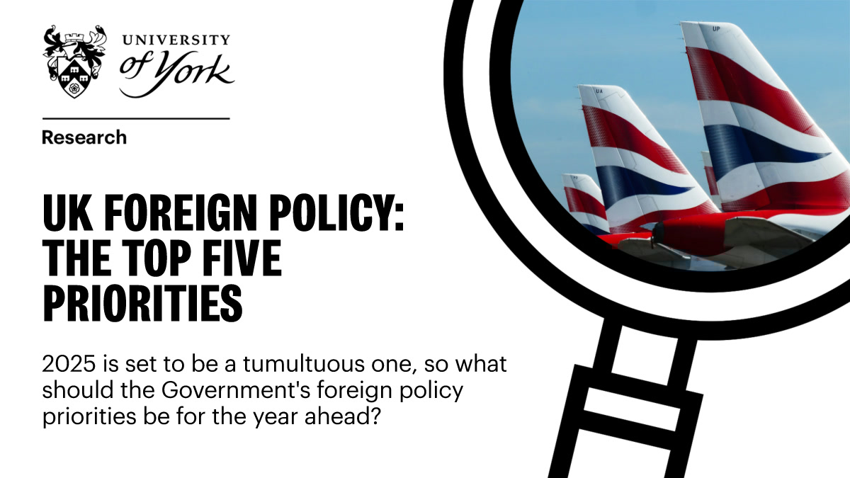 The UK Government has now been in office for six months, and they've had to hit the ground running. Writing in <a href="/ConversationUK/">The Conversation</a>, Chris Featherstone (<a href="/uniyorkpolitics/">Department of Politics and International Relations</a>), gives his review of what the foreign policy priorities should be for 2025: tinyurl.com/52atrvd2 #YorkResearch