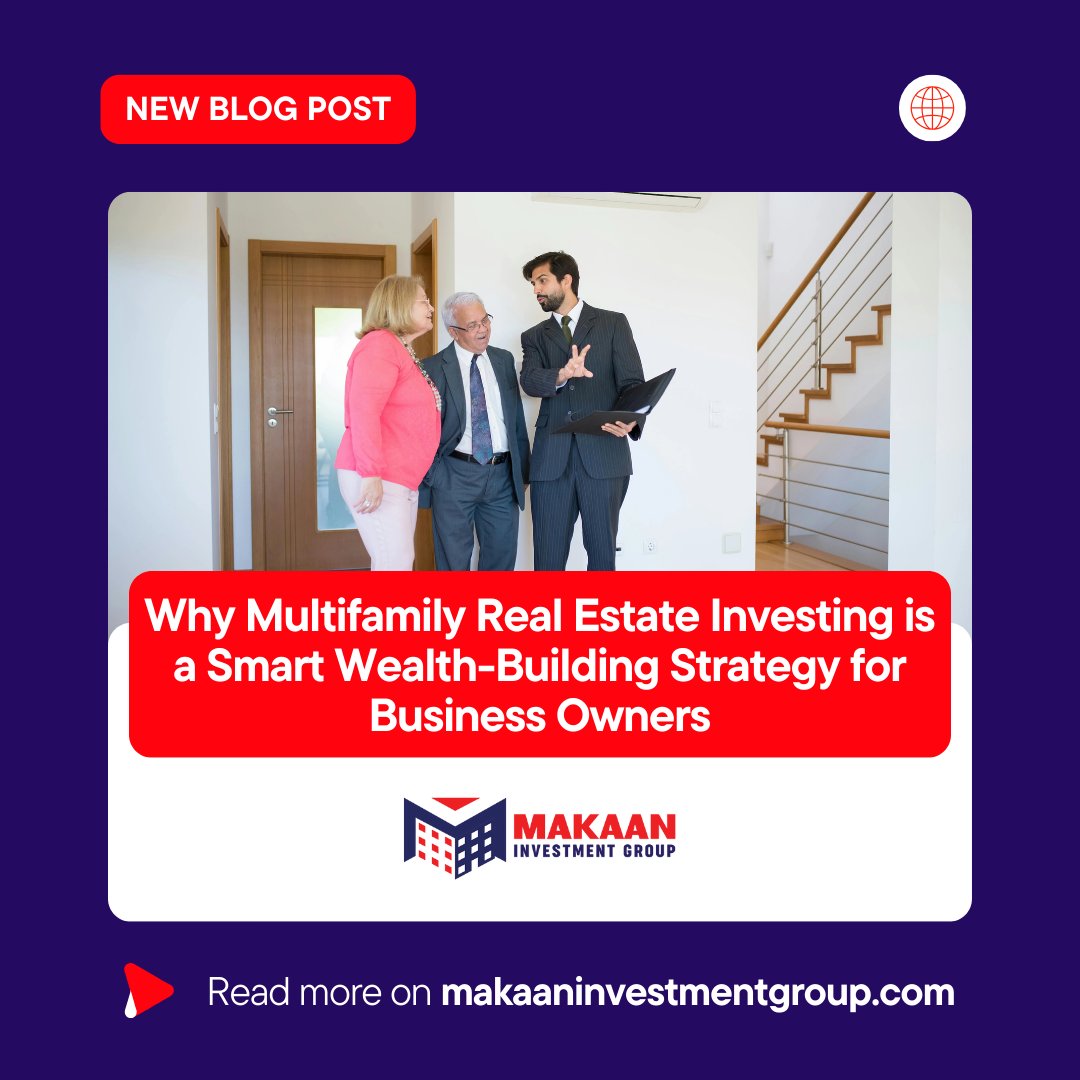 InvestAtMakaan's tweet photo. Multifamily real estate investing is a smart wealth-building strategy for business owners, offering multiple benefits. It provides steady cash flow through diversified income streams from multiple rental units, https://t.co/N7HHP6z8du