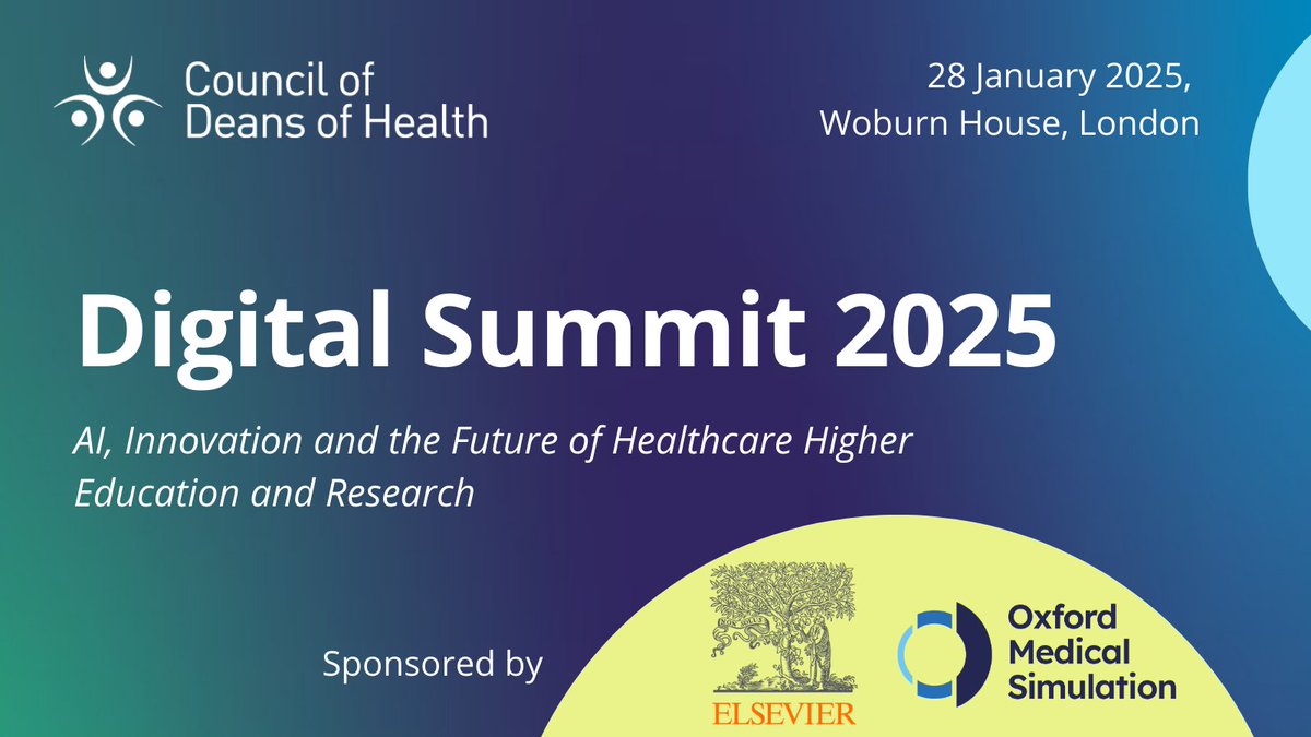 Only 2 weeks left to join our prestigious 2025 Digital Summit and explore the transformative impact of artificial intelligence on healthcare higher education and research.

Book your place below:  
bit.ly/3Vz1bZX