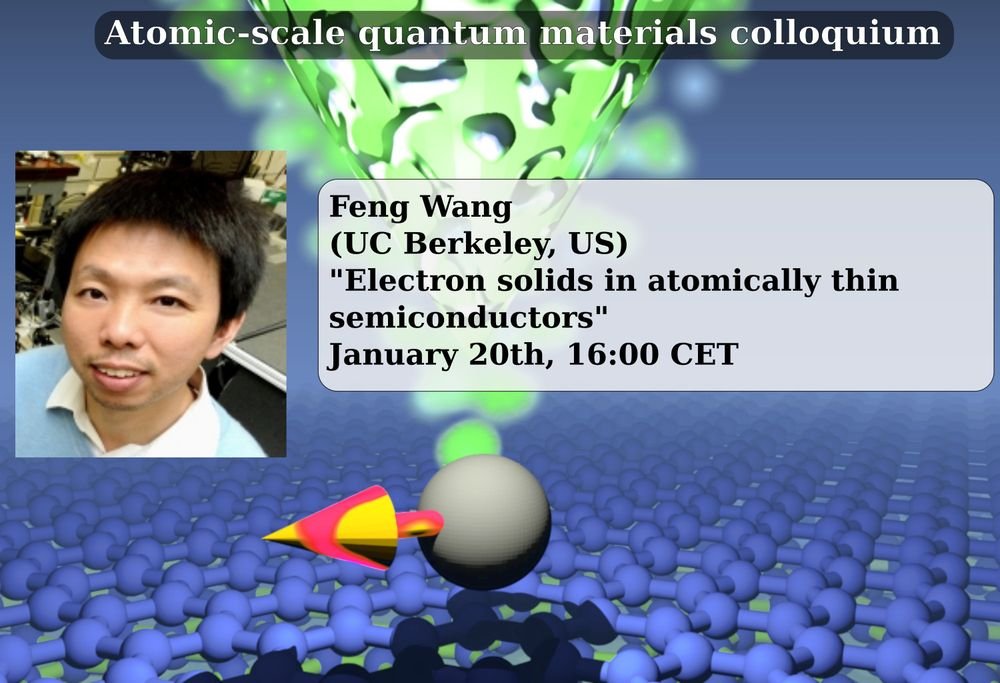 Somesh Ch Ganguli || সোমেশ চন্দ্র গাঙ্গুলী (@somcg89) on Twitter photo Join us for the 1st ASQM colloquium for 2025 on 20th January with Feng Wang (UC Berkeley, US) presenting "Electron solids in atomically thin semiconductors" at 16:00 CET. Image courtesy <a href="/JLado_Phys/">Jose Lado</a> Join us for the 1st ASQM colloquium for 2025 on 20th January with Feng Wang (UC Berkeley, US) presenting "Electron solids in atomically thin semiconductors" at 16:00 CET. Image courtesy <a href="/JLado_Phys/">Jose Lado</a>
