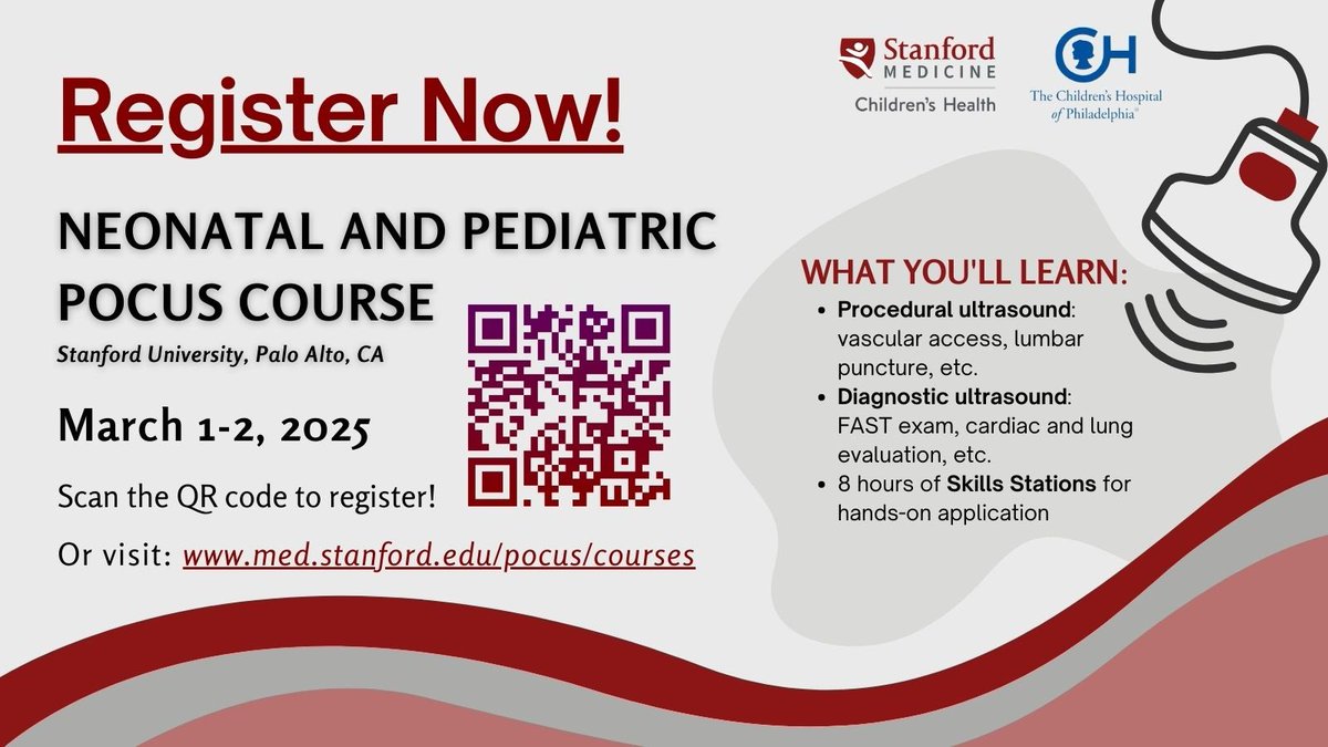 National Neonatal POCUS Collaborative (@neopocuscollab) on Twitter photo Save the date 🔊for the incredible <a href="/StanfordChild/">Stanford Children's</a> and <a href="/ChildrensPhila/">Children's Hospital</a> 🎓 POCUS course! ⚡ Register at med.stanford.edu/pocus/courses #neotwitter #neopocus #neopocuscollab #FOAMed #medtwitter #pediatrics #pocus Save the date 🔊for the incredible <a href="/StanfordChild/">Stanford Children's</a> and <a href="/ChildrensPhila/">Children's Hospital</a> 🎓 POCUS course! ⚡ Register at med.stanford.edu/pocus/courses #neotwitter #neopocus #neopocuscollab #FOAMed #medtwitter #pediatrics #pocus