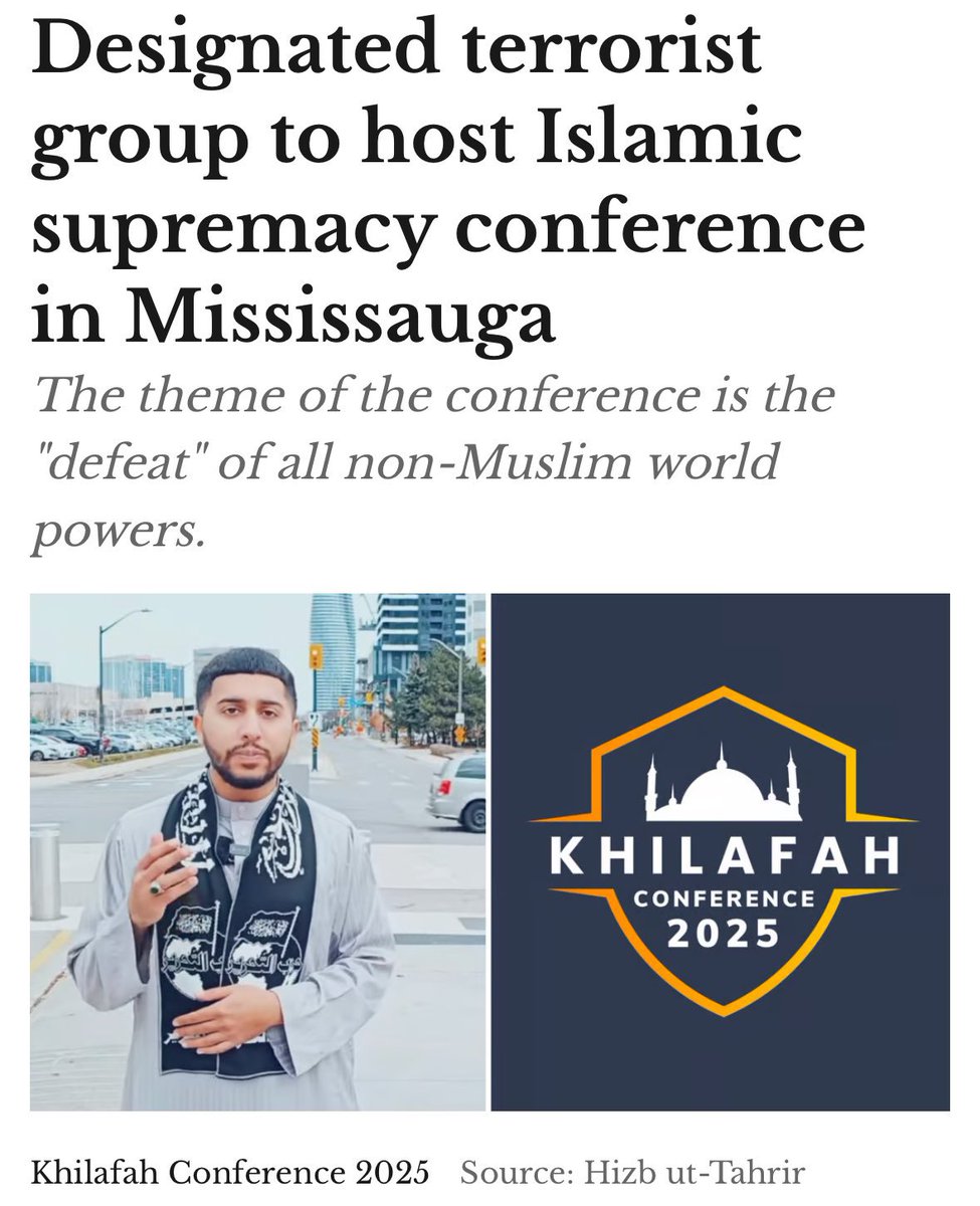 gghamari's tweet photo. Great news!

The Islamic Supremacy Conference in Canada has been cancelled.

People who think secular countries like Canada should be turned into an Islamic Caliphate have no place in our society and should be deported, full stop.

Islamofascists are dangerous.

Kick them out. https://t.co/Lp3CbdDa6h