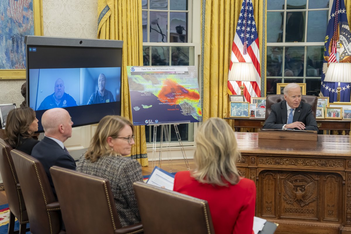 POTUS46Archive's tweet image. Last night, I convened another briefing on the full federal response to the wildfires across Southern California. Local, state, and federal firefighters are making progress containing the fires and beginning the recovery process.

To the people of Los Angeles: We remain with you.