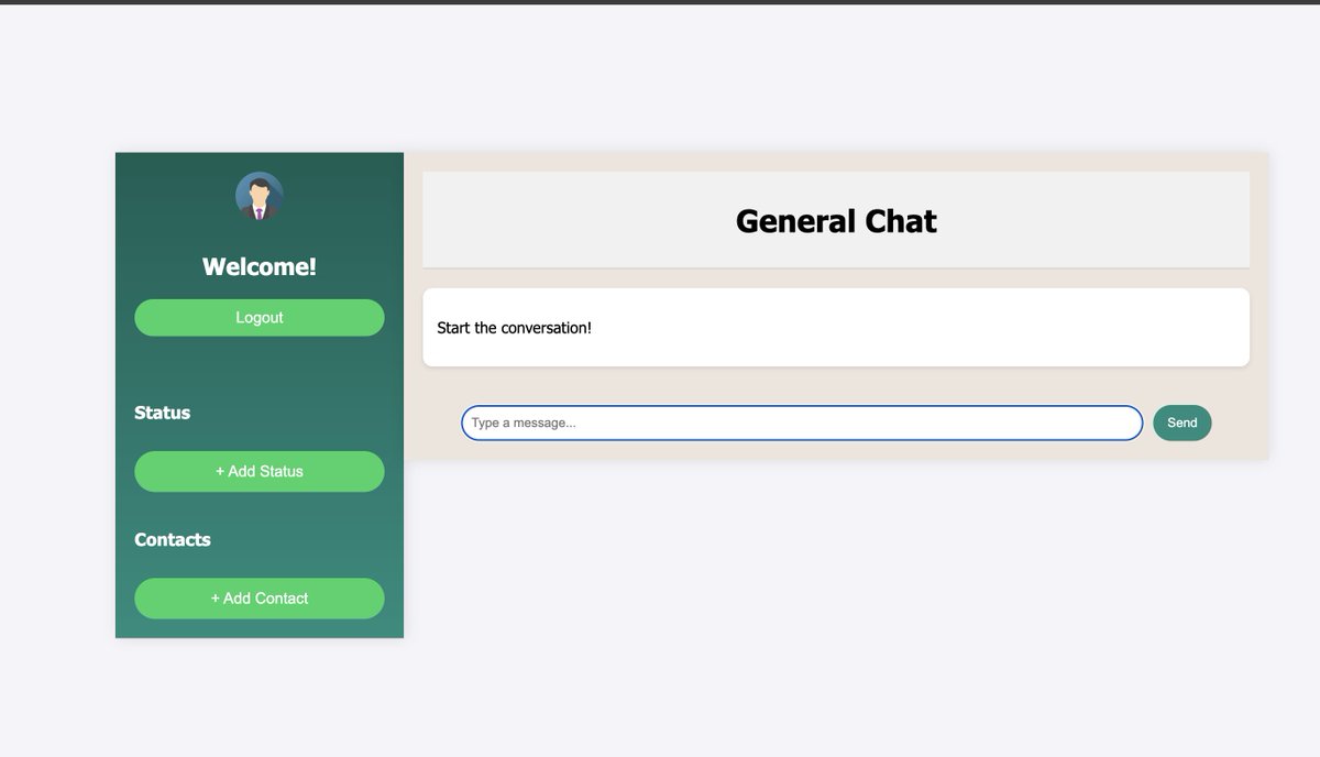 I have to create the front end of a general chat using HTML and CSS.