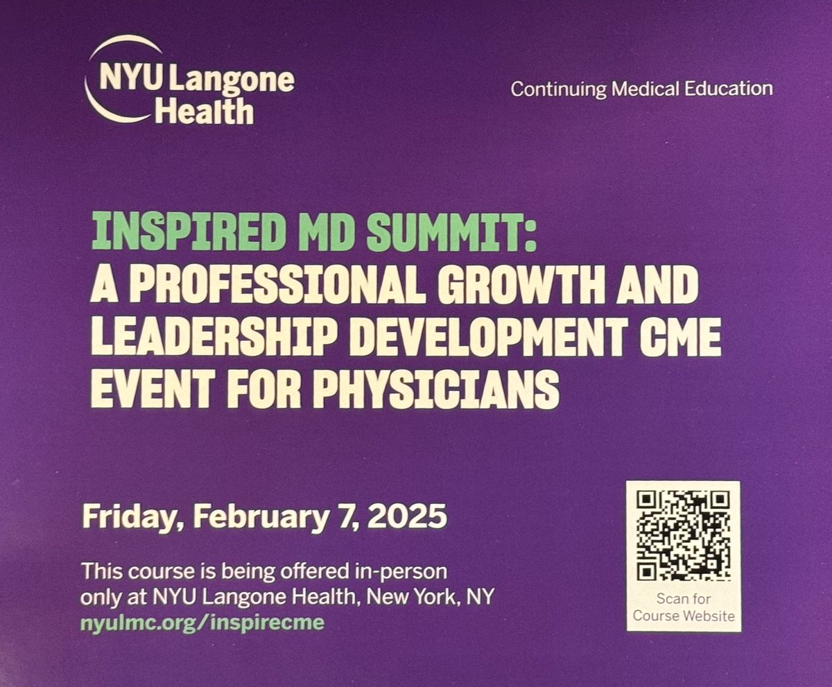 Mark B. Pochapin, MD (@markpochapin) on Twitter photo Coming soon! Want to optimize your career growth & leadership development in medicine?
Join us for an in-person all-star line up of experts at the Inspired MD Summit <a href="/nyugrossman/">NYU Grossman School of Medicine</a> on Feb 7.
To register, visit:
nyulmc.org/inspirecme
#CME #MedTwitter #GITwitter Coming soon! Want to optimize your career growth & leadership development in medicine?
Join us for an in-person all-star line up of experts at the Inspired MD Summit <a href="/nyugrossman/">NYU Grossman School of Medicine</a> on Feb 7.
To register, visit:
nyulmc.org/inspirecme
#CME #MedTwitter #GITwitter