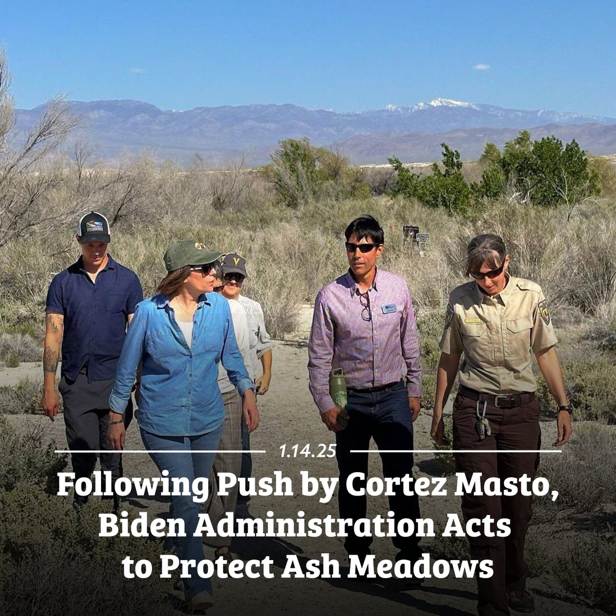 Great news - after I pushed the president to act, the Biden Admin. is moving to protect Ash Meadows from invasive and unproductive exploratory mining.

This is the first step to protecting Ash Meadows, and I'm calling on the incoming administration to continue this effort.