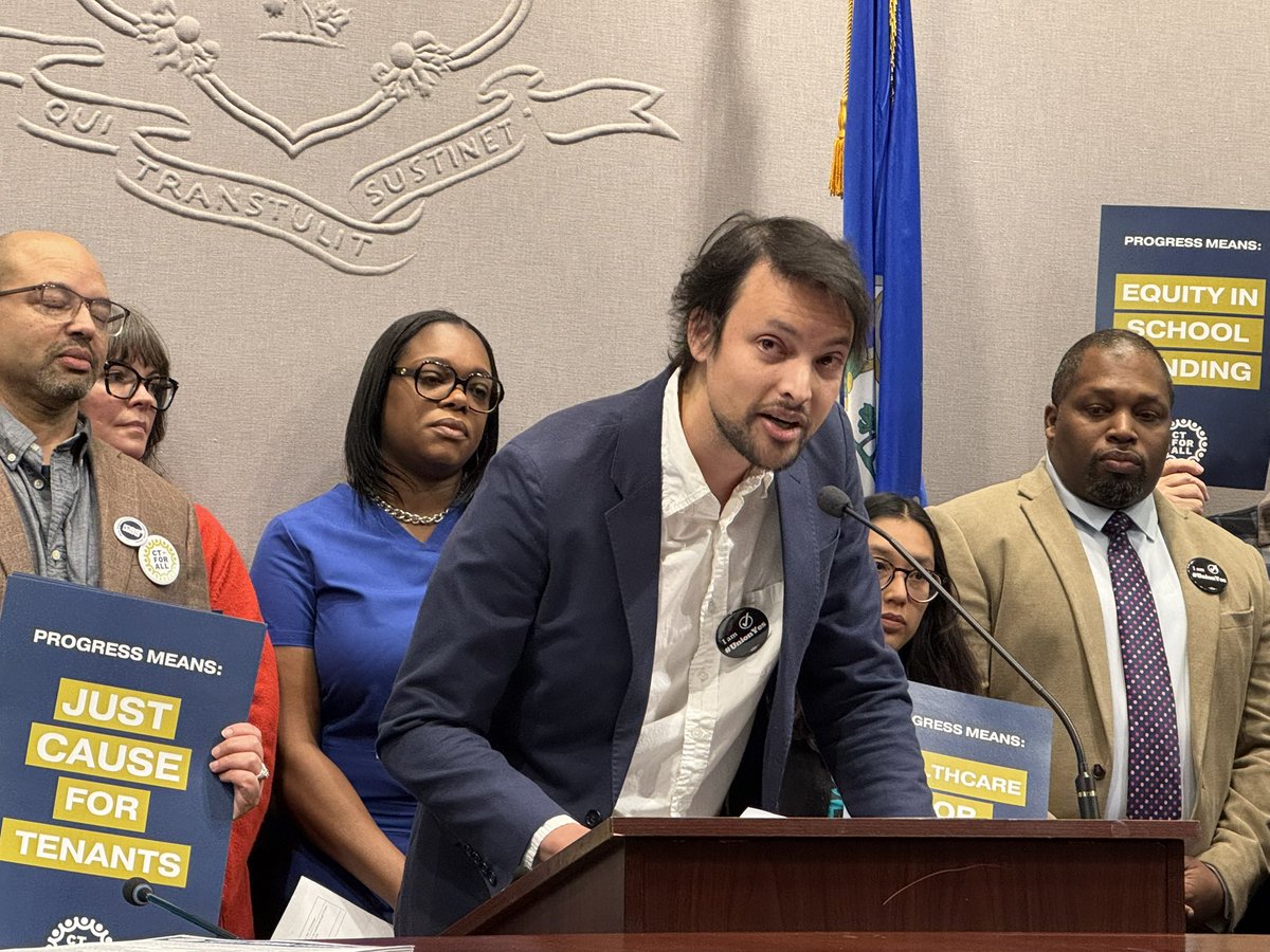 Connecticut For All (@ctforall) on Twitter photo Simple question: “Why don’t we extend
these protections to everyone?” Zach
Postle <a href="/cttenantsunion/">Connecticut Tenants Union</a> leader asks in
ref to 40 yr. state #JustCause law
banning no-fault evictions against
renters 62 +, or have disability & live in
bldg w/5+ units. Simple question: “Why don’t we extend
these protections to everyone?” Zach
Postle <a href="/cttenantsunion/">Connecticut Tenants Union</a> leader asks in
ref to 40 yr. state #JustCause law
banning no-fault evictions against
renters 62 +, or have disability & live in
bldg w/5+ units.