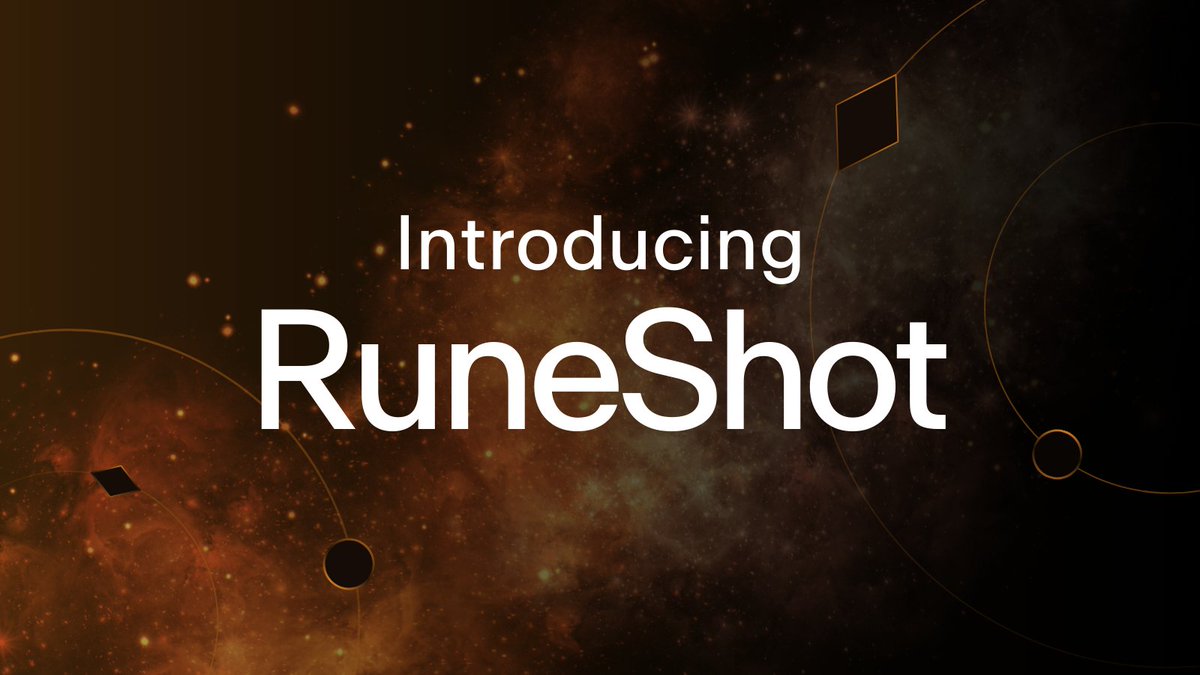 Introducing RuneShot ☄️

Decentralized and effortless Runes launch platform for Bitcoin L1.

Utilizing RuneMine’s tech stack and powered by <a href="/NEARProtocol/">NEAR Protocol</a>. Launch faster, cheaper, and more securely than ever before.

RuneShot is the ultimate solution for Bitcoin launches. 👇🧵