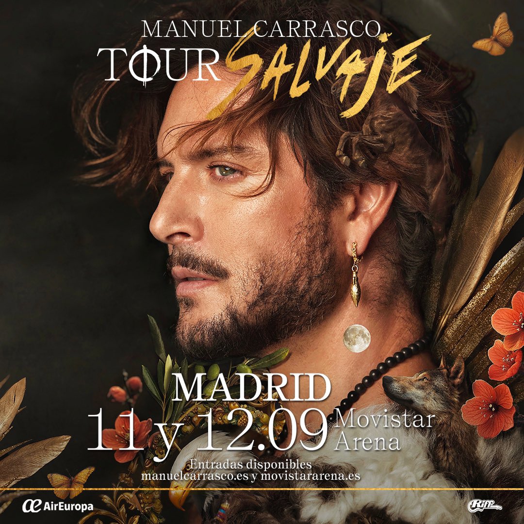 Los días 11 y 12 de septiembre <a href="/manuelcarrasco_/">Manuel Carrasco</a> estará en directo en el @WiZinkCenter de Madrid con su #toursalvaje info:conciertospormadrid.com/featured/manue…