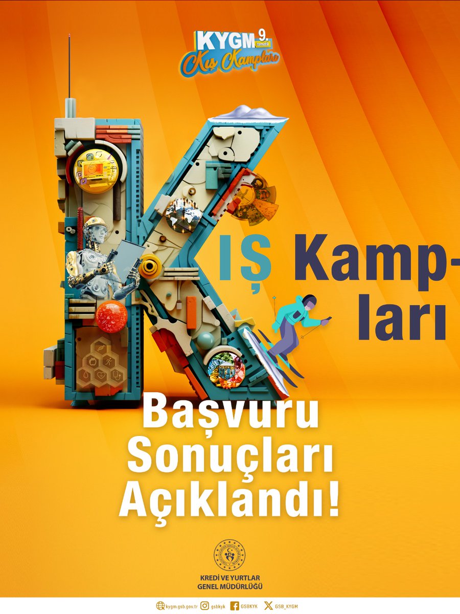 Hayalini kurduğunuz kış kamplarında yer almaya hazır olun!

Sonuçlar e-genc.gsb.gov.tr'de...
#KYGMKışKampları

kygm.gsb.gov.tr/HaberDetaylari…