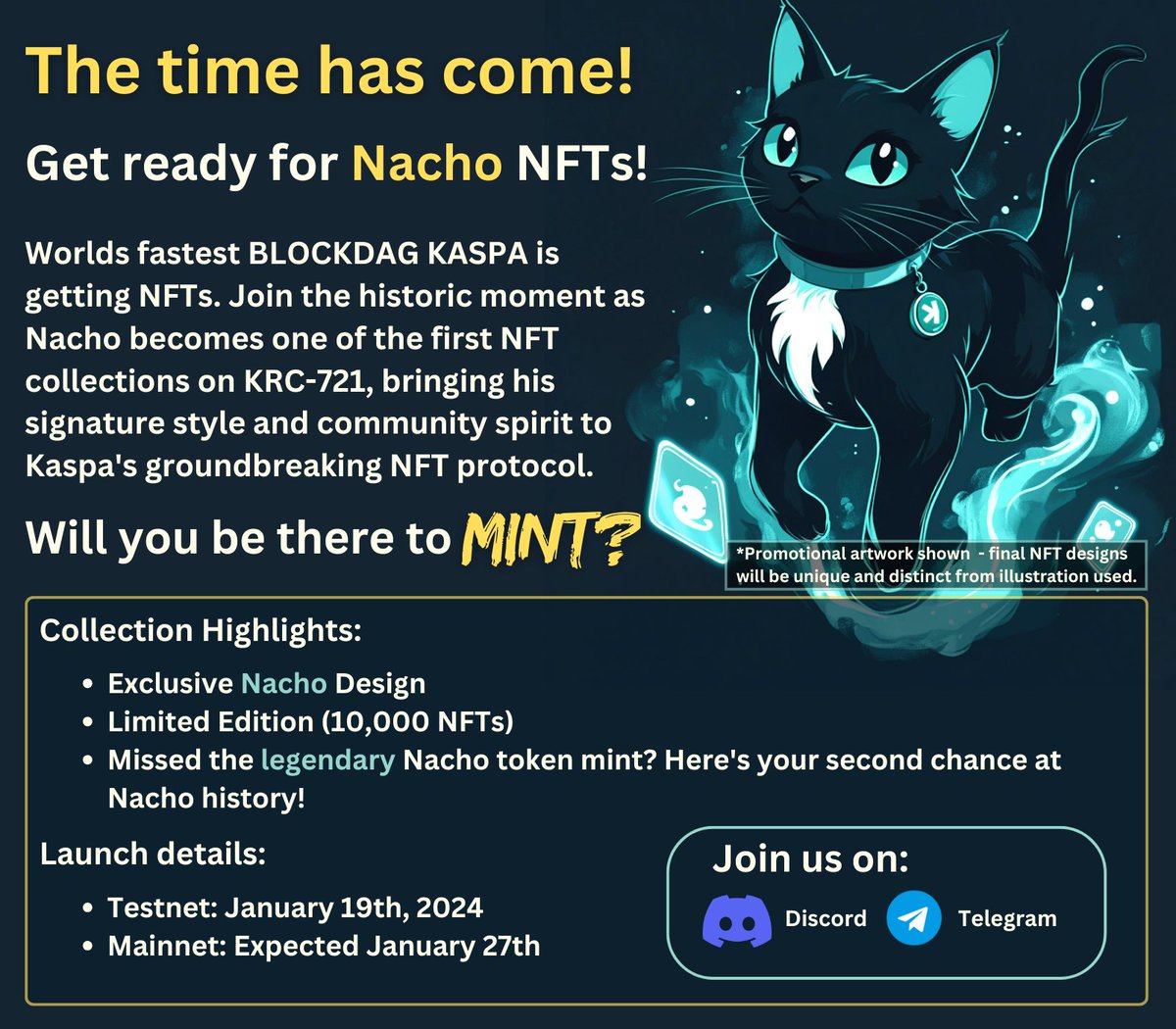 Missed the $NACHO mint? Don’t paws now. 

NFTs are dropping soon! 🐈‍⬛🔥