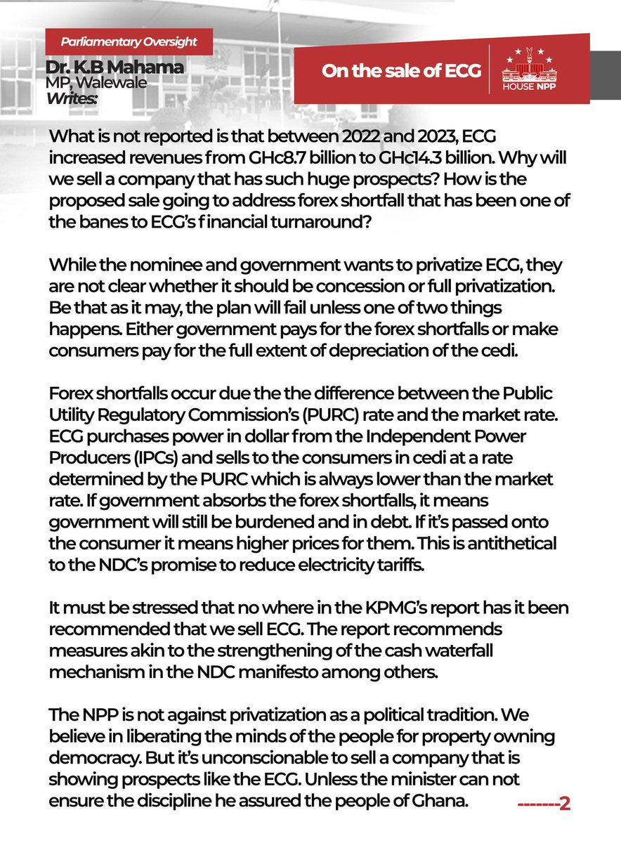 The MP for Walewale, Dr K.B Mahama writes on John Jinapor’s stance on the sale of ECG and how it has changed after getting political power.