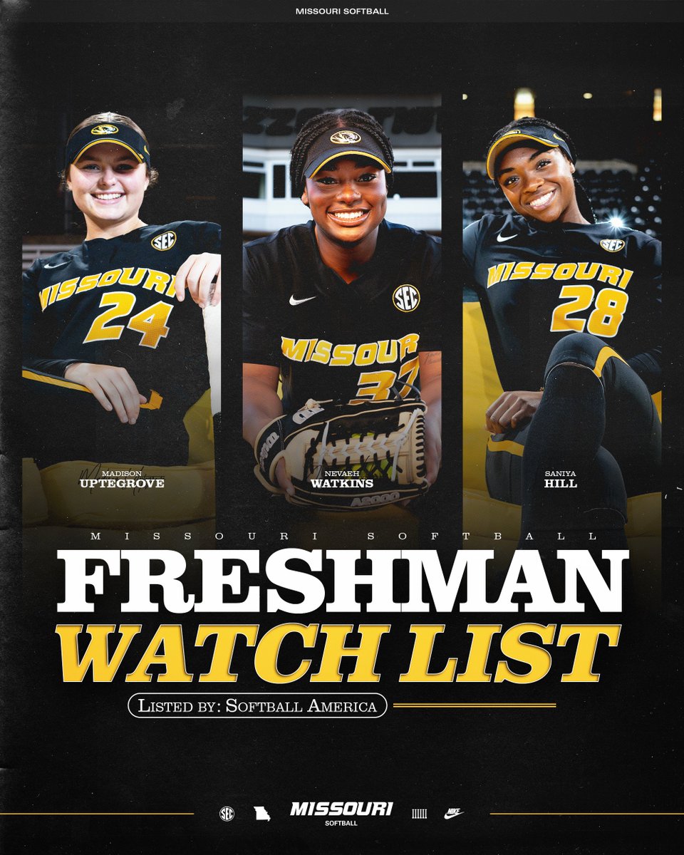Mizzou Softball (@mizzousoftball) on Twitter photo Future so Bright π
Madison Uptegrove, Saniya Hill and Nevaeh Watkins were all named to <a href="/SoftbalAmerica/">Softball America</a>'s 2025 Freshman Watch List!!
π° bit.ly/40jsZTA
#OwnIt #MIZ π―π₯ Future so Bright π
Madison Uptegrove, Saniya Hill and Nevaeh Watkins were all named to <a href="/SoftbalAmerica/">Softball America</a>'s 2025 Freshman Watch List!!
π° bit.ly/40jsZTA
#OwnIt #MIZ π―π₯