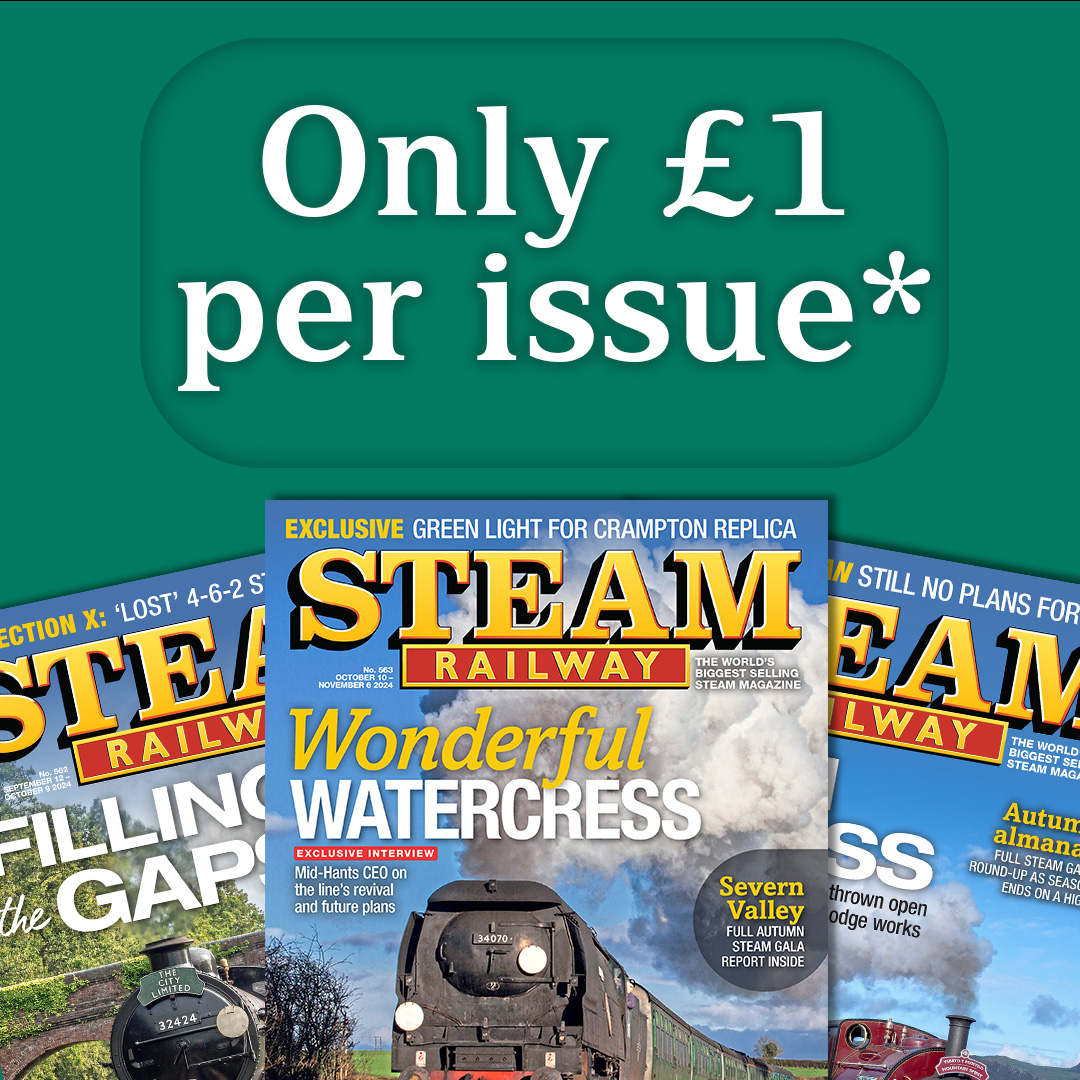 Steam into our January Sale! Subscribe to Steam Railway and pay only £1 an issue for your first 3 months! Shop now&gt; bit.ly/4gF0o2g