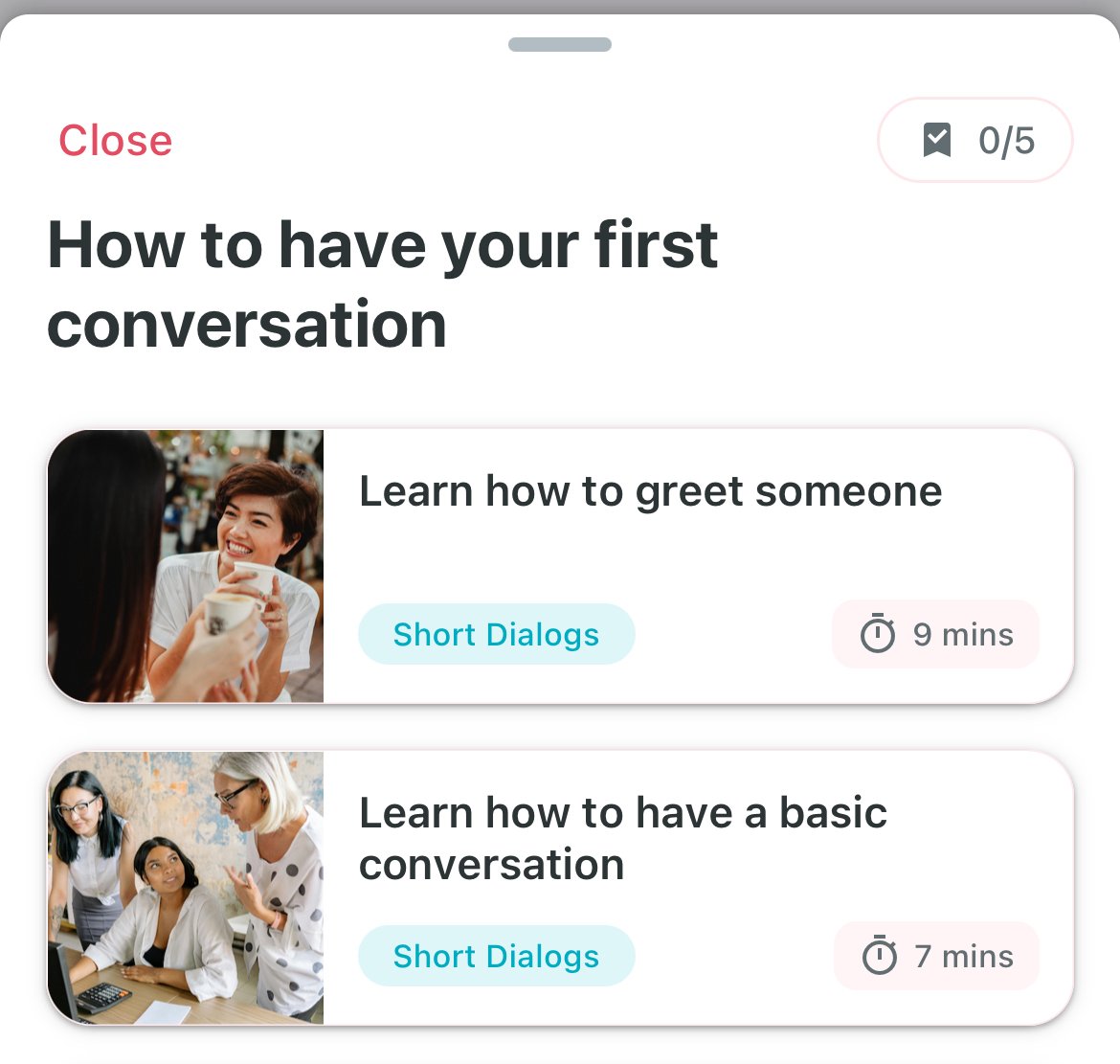 We have been working very hard over the last few months on improving the app experience. Based on your feedback, we will be releasing Lesson Skills very soon! Total immersion like you already know, but this time with a slant on utility. Coming soon to your mobile!
